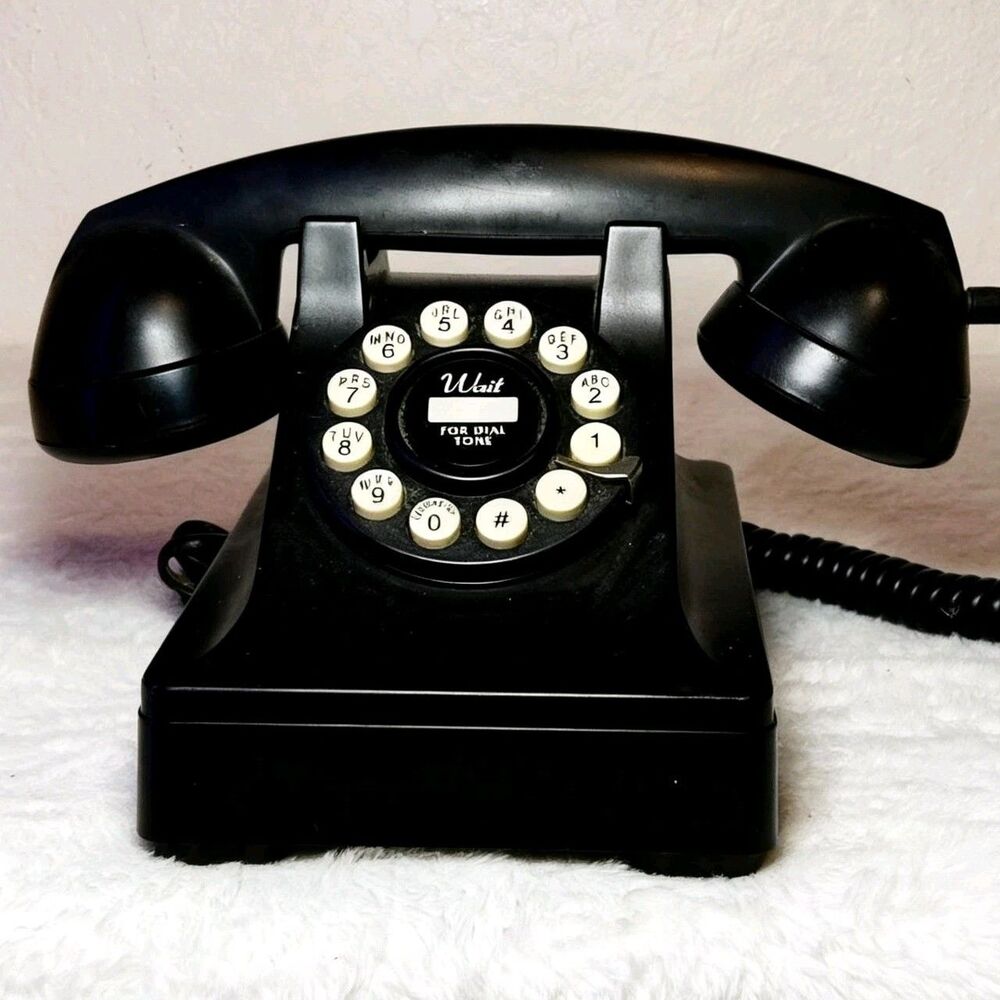 Crosley 302 Retro Rotary Phone Black Vintage Style Desk Telephone Tested